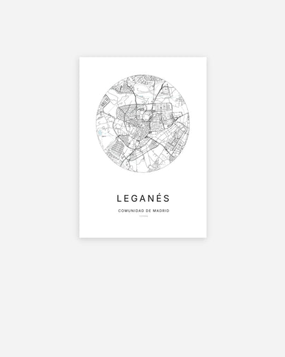 Plan de la ville de Leganés au design minimaliste.