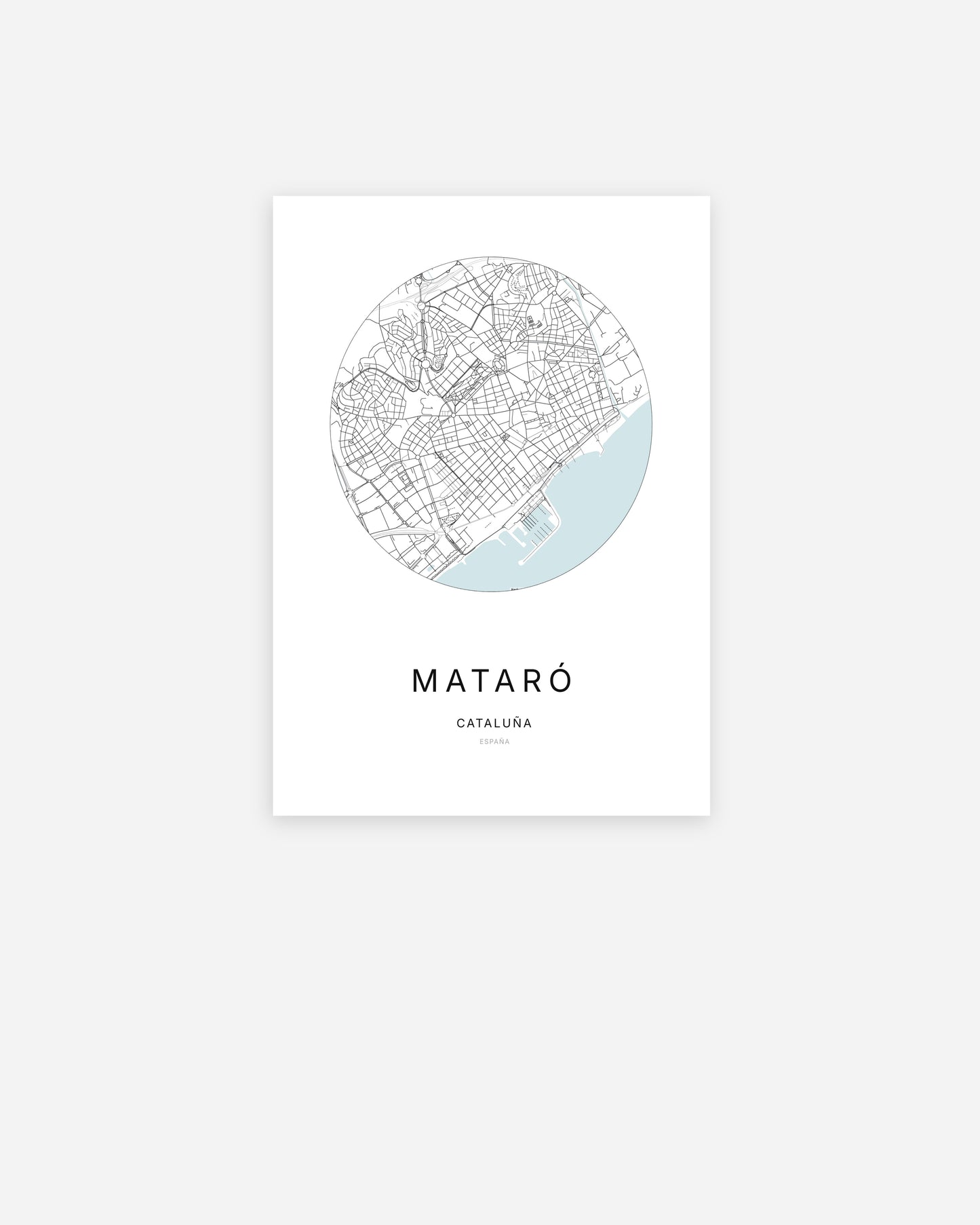 Plan de la ville de Mataró au design minimaliste.