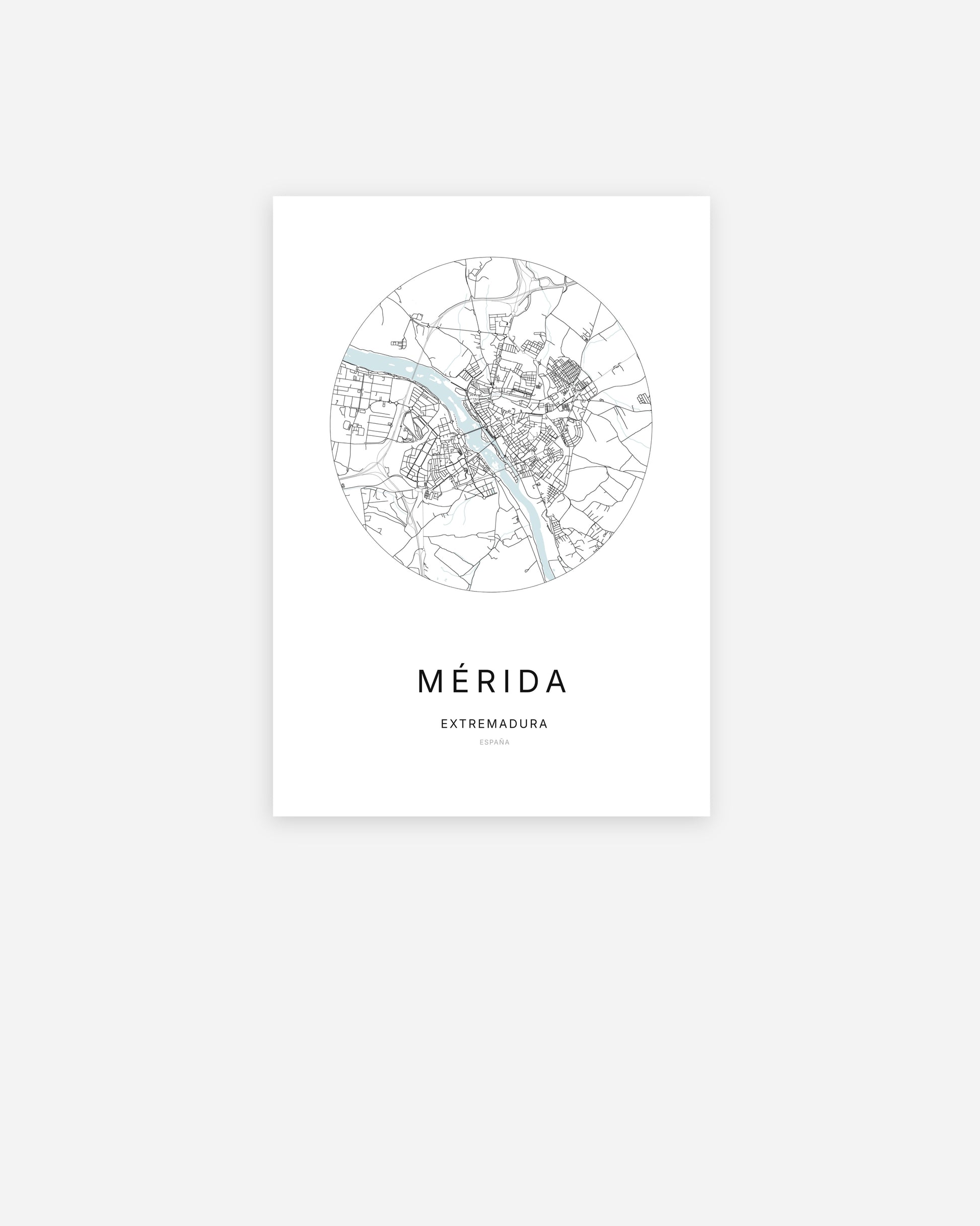 Plan de la ville de Mérida au design minimaliste.