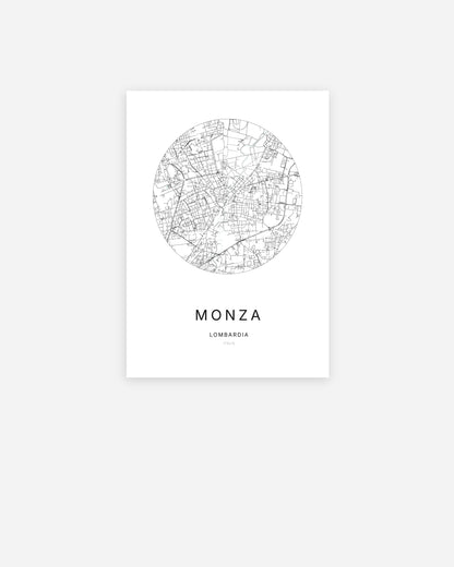 Plan de la ville de Monza au design minimaliste.