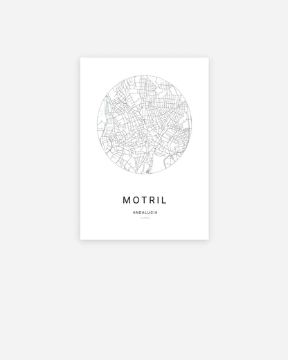 Plan de la ville de Motril au design minimaliste.