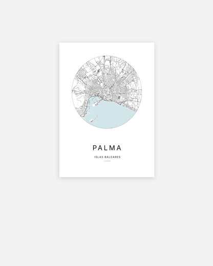 Plan de la ville de Palma au design minimaliste.