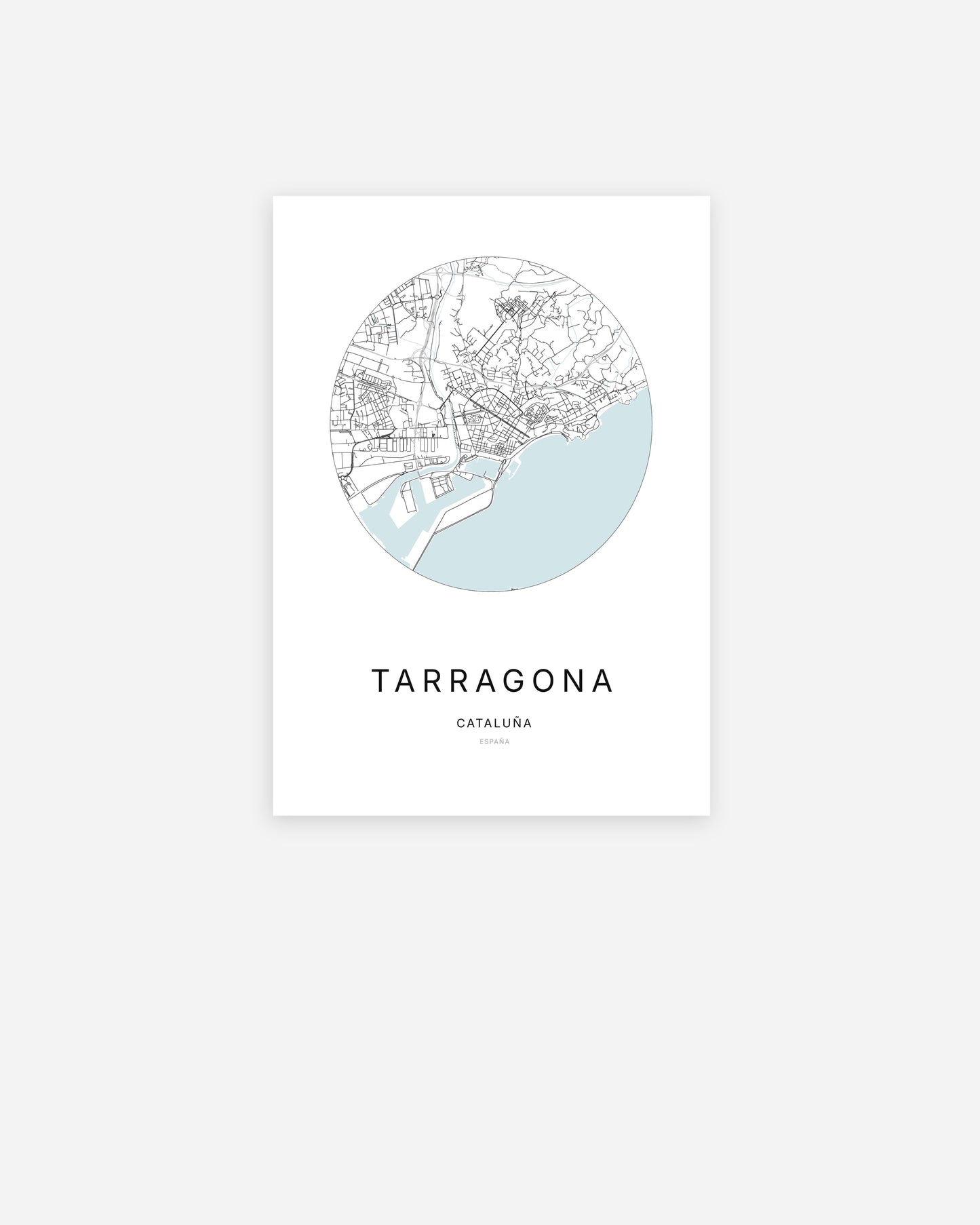 Plan de la ville de Tarragona au design minimaliste.