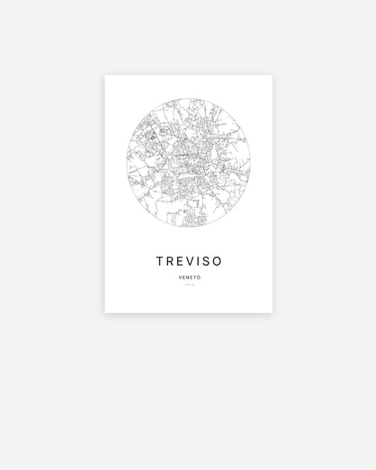 Plan de la ville de Treviso au design minimaliste.