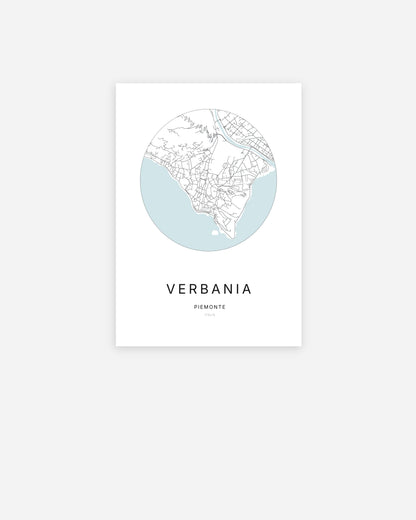 Plan de la ville de Verbania au design minimaliste.