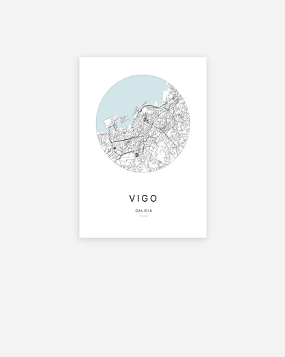 Plan de la ville de Vigo au design minimaliste