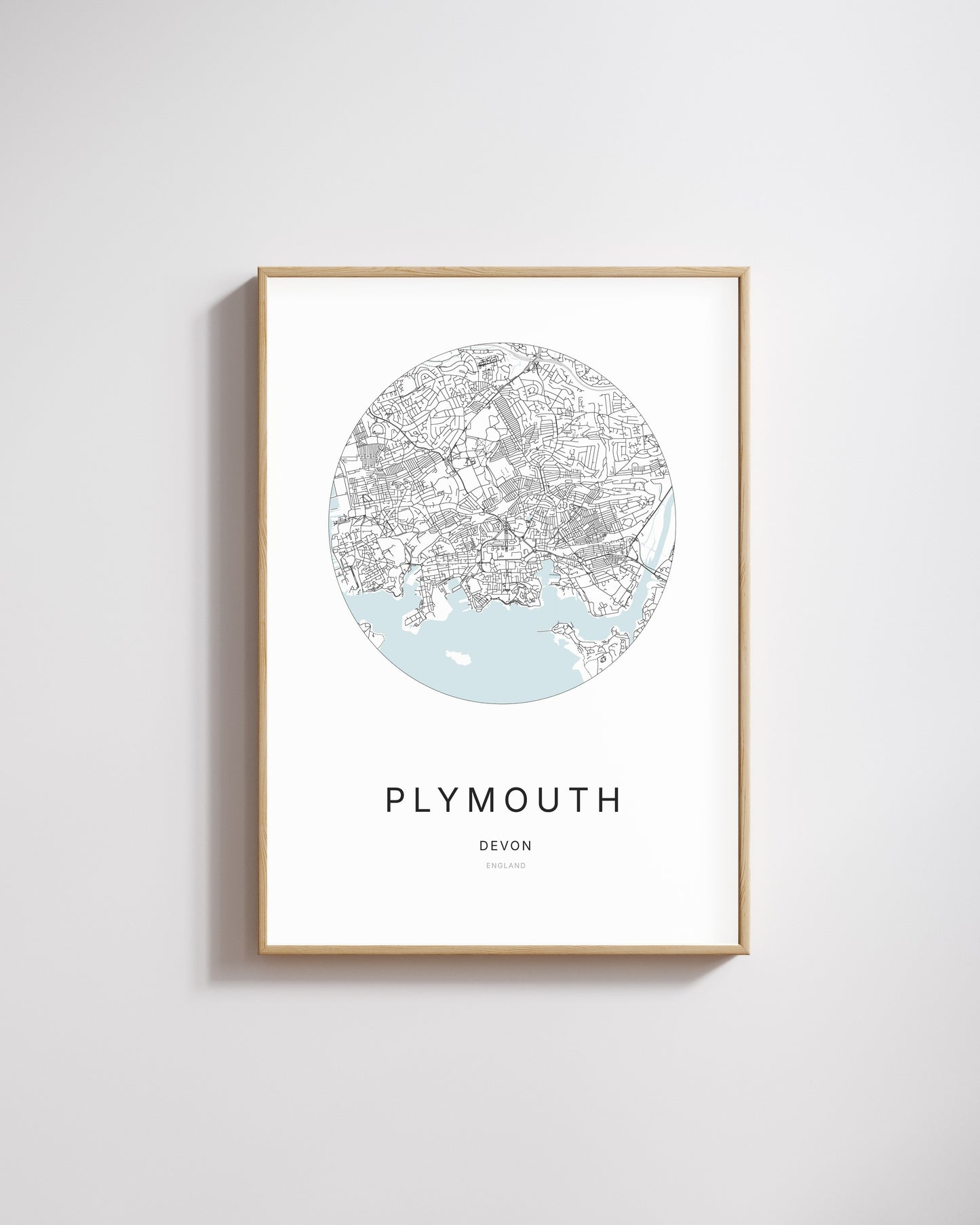 Poster représentant le plan de la ville de Plymouth.