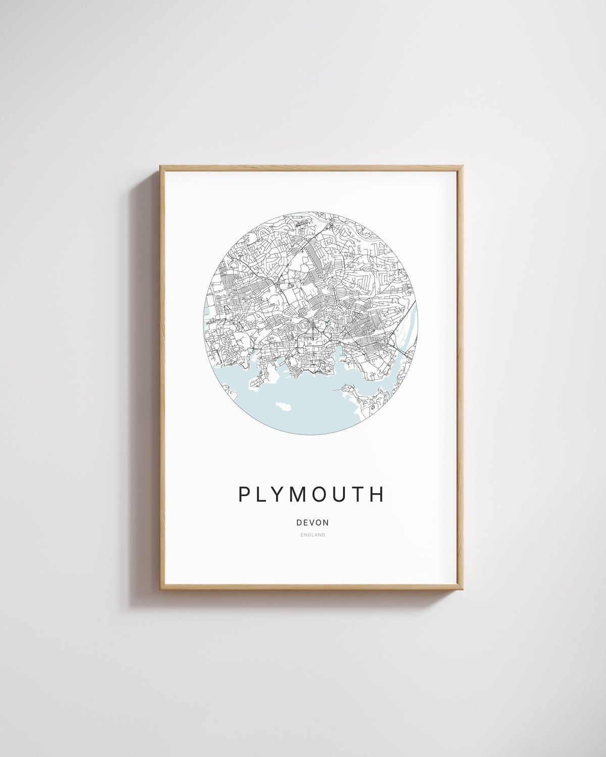 Poster représentant le plan de la ville de Plymouth.