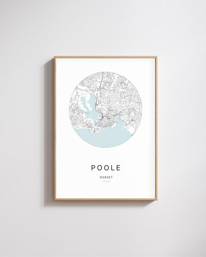 Poster featuring a map of Poole.