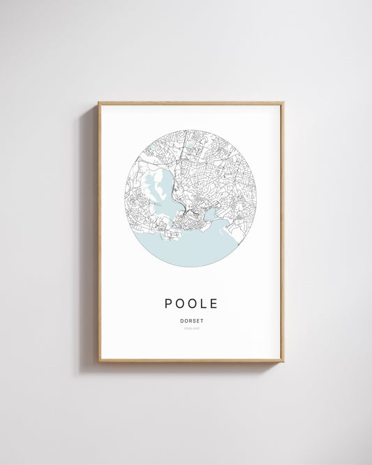 Poster featuring a map of Poole.