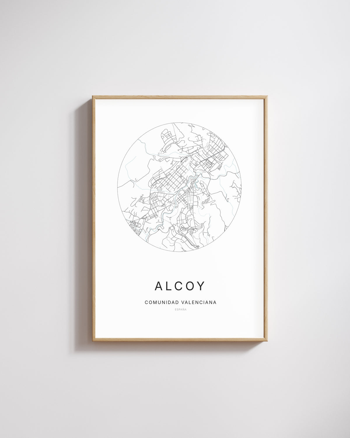 Poster représentant le plan de la ville d'Alcoy.