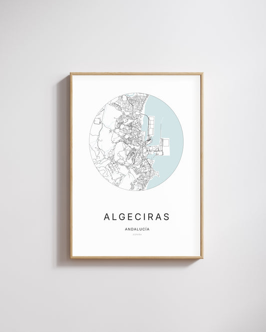 Poster représentant le plan de la ville d'Algeciras.