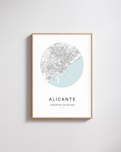 Poster représentant le plan de la ville de Alicante.