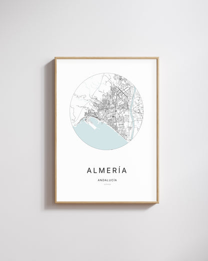 Poster représentant le plan de la ville d'Almería.