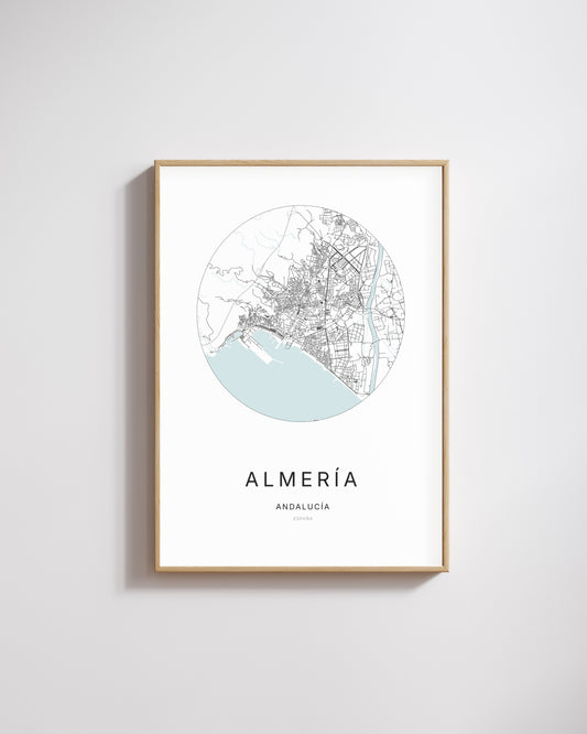 Poster représentant le plan de la ville d'Almería.