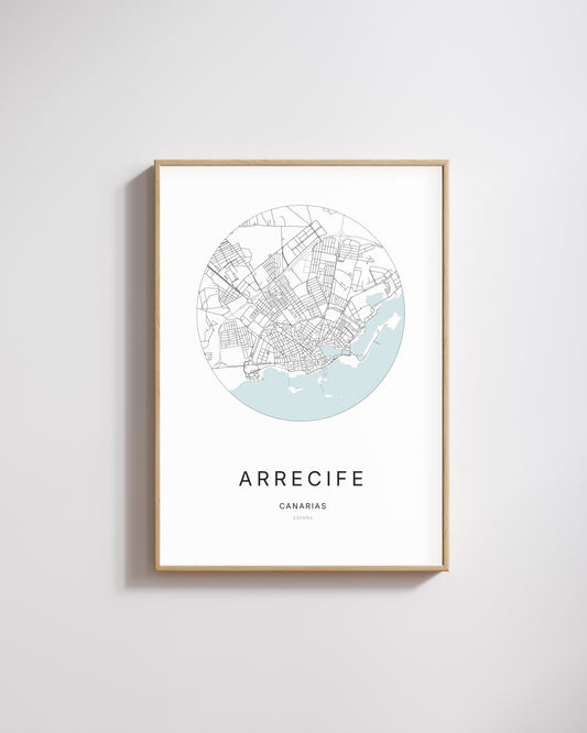 Poster représentant le plan de la ville d'Arrecife