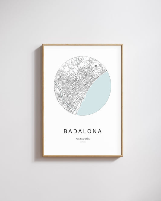 Poster représentant le plan de la ville de Badalona.