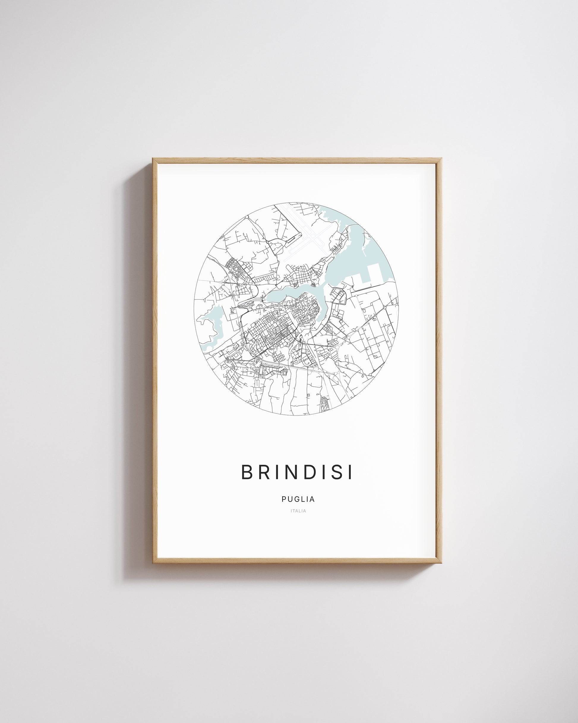 Poster représentant le plan de la ville de Brindisi.
