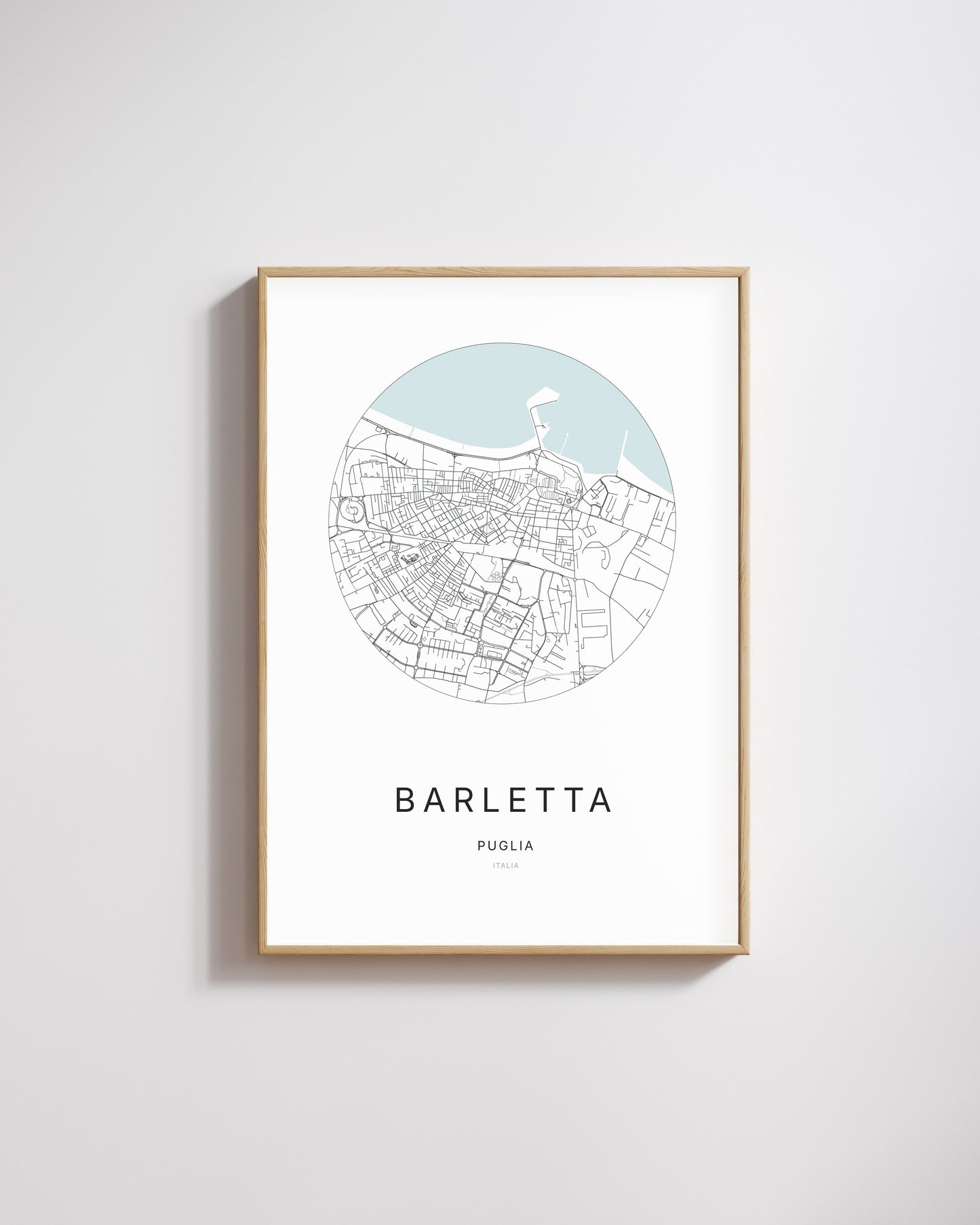 Poster représentant le plan de la ville de Barletta.