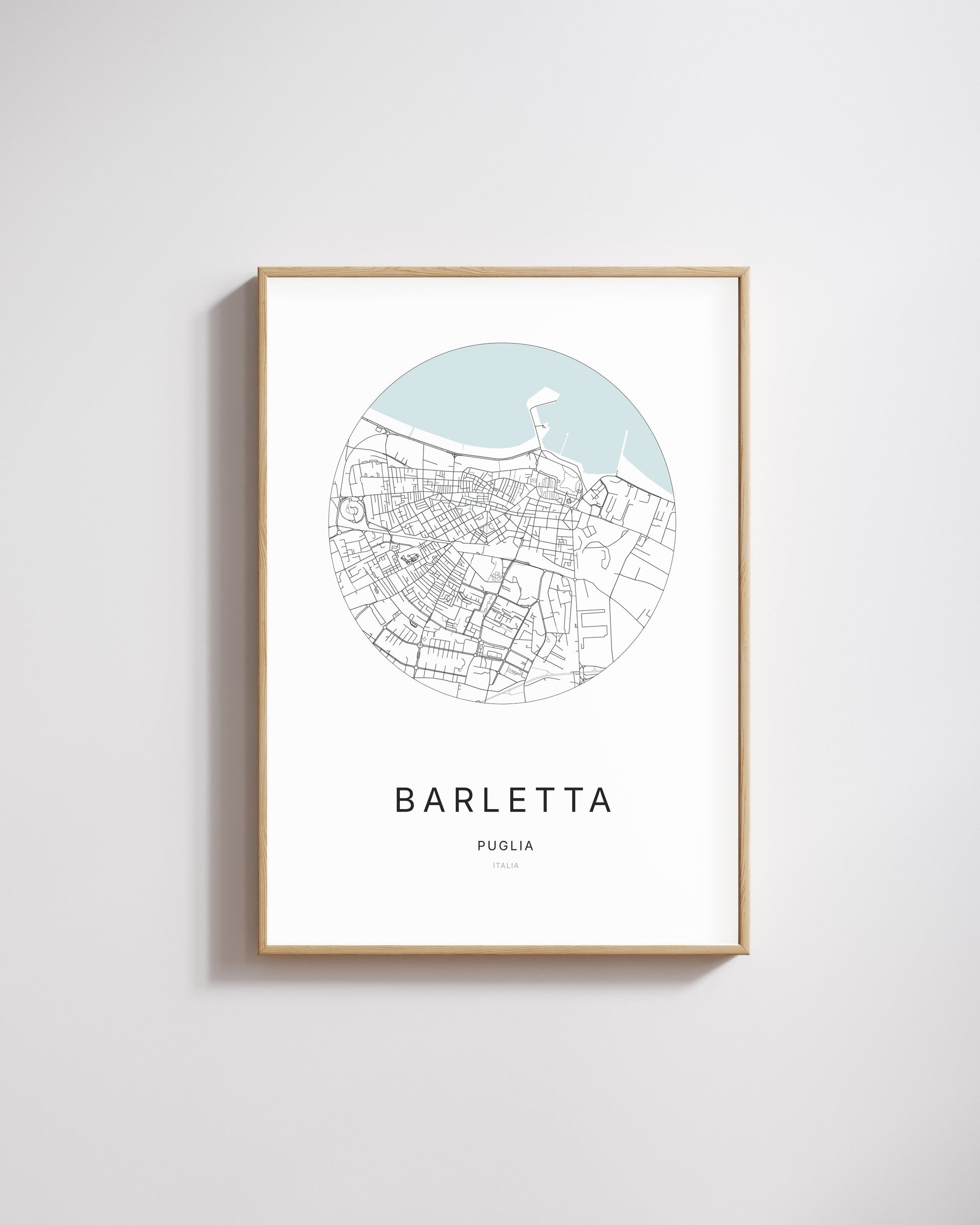 Poster représentant le plan de la ville de Barletta.