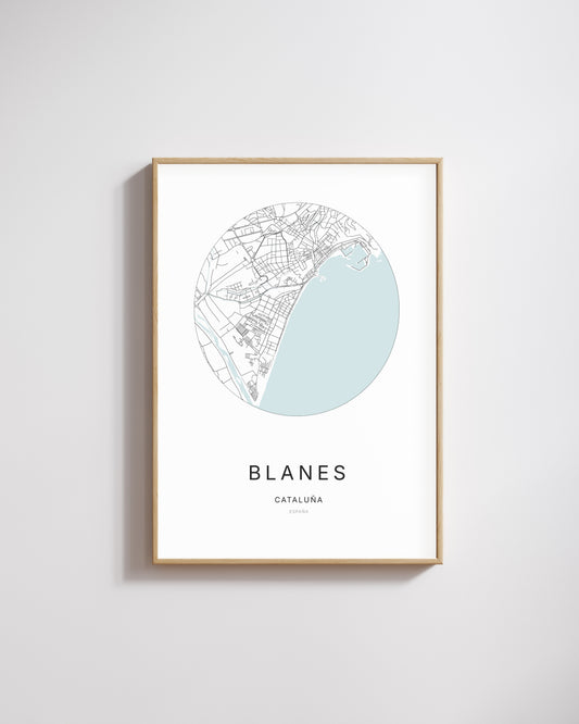 Poster représentant le plan de la ville de Blanes.