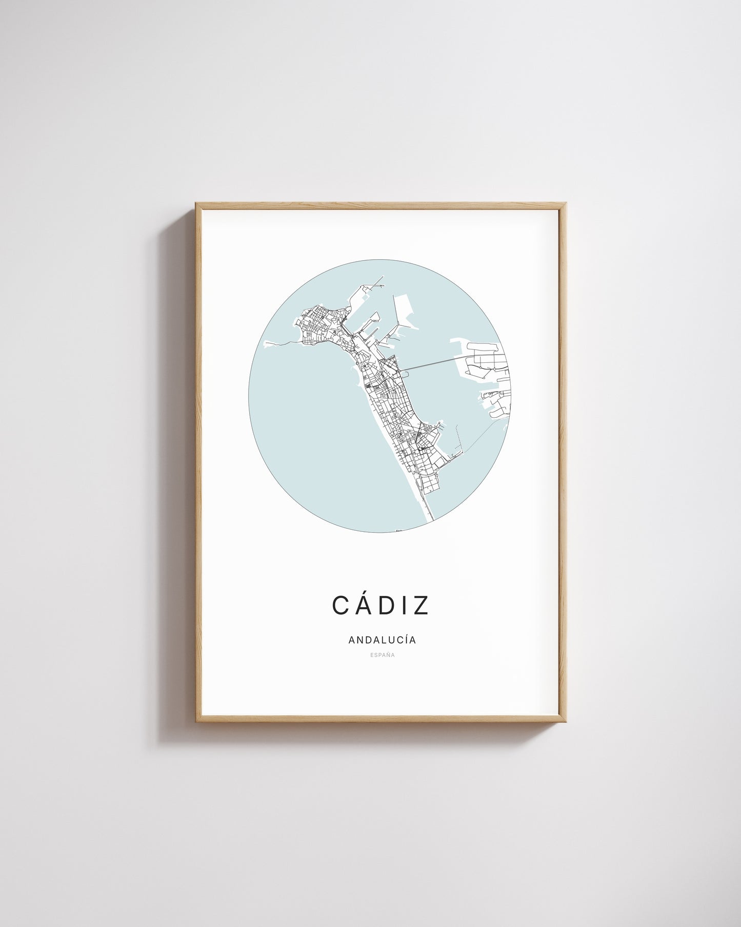 Poster représentant le plan de la ville de Cádiz.