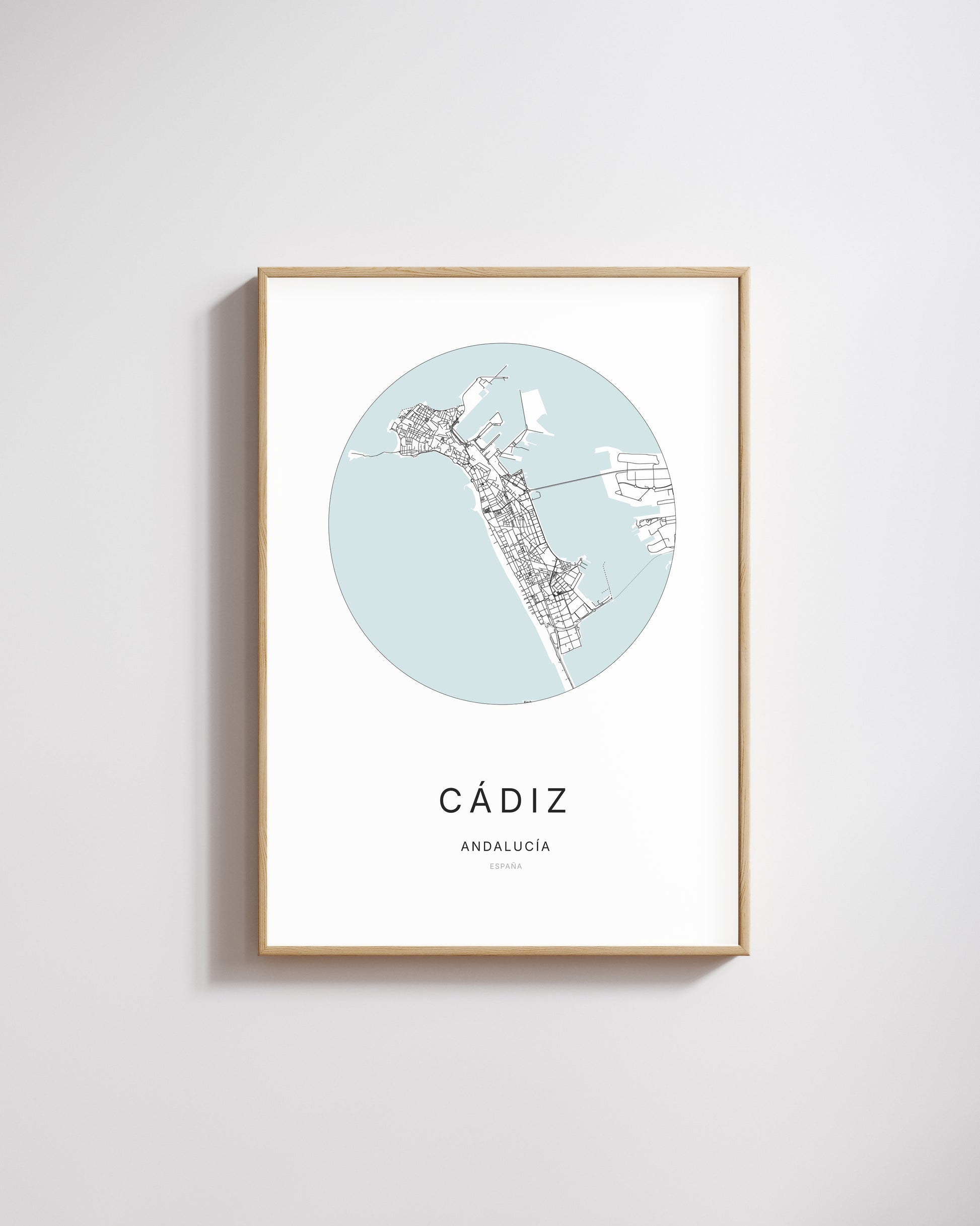 Poster représentant le plan de la ville de Cádiz.