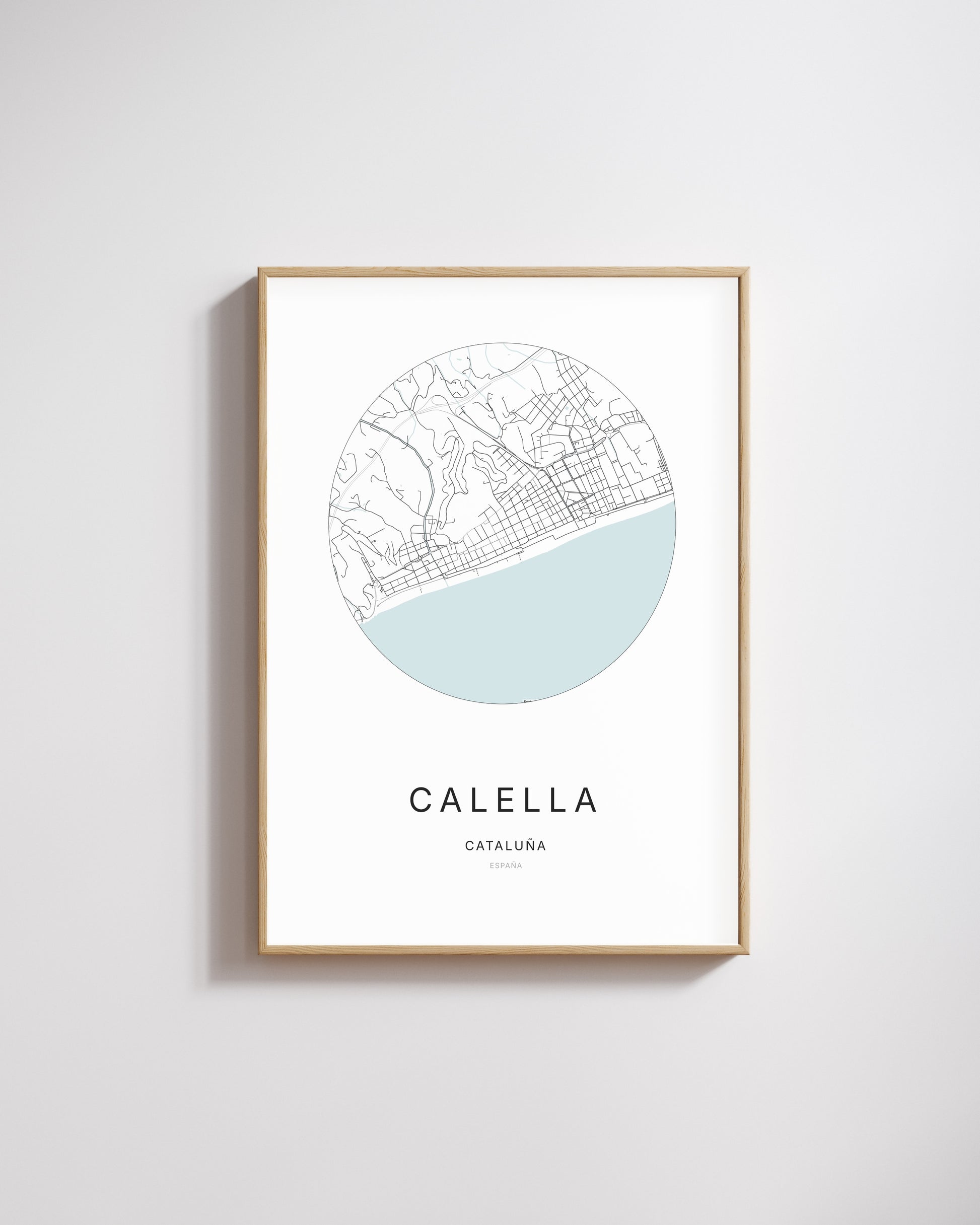 Poster représentant le plan de la ville de Calella.