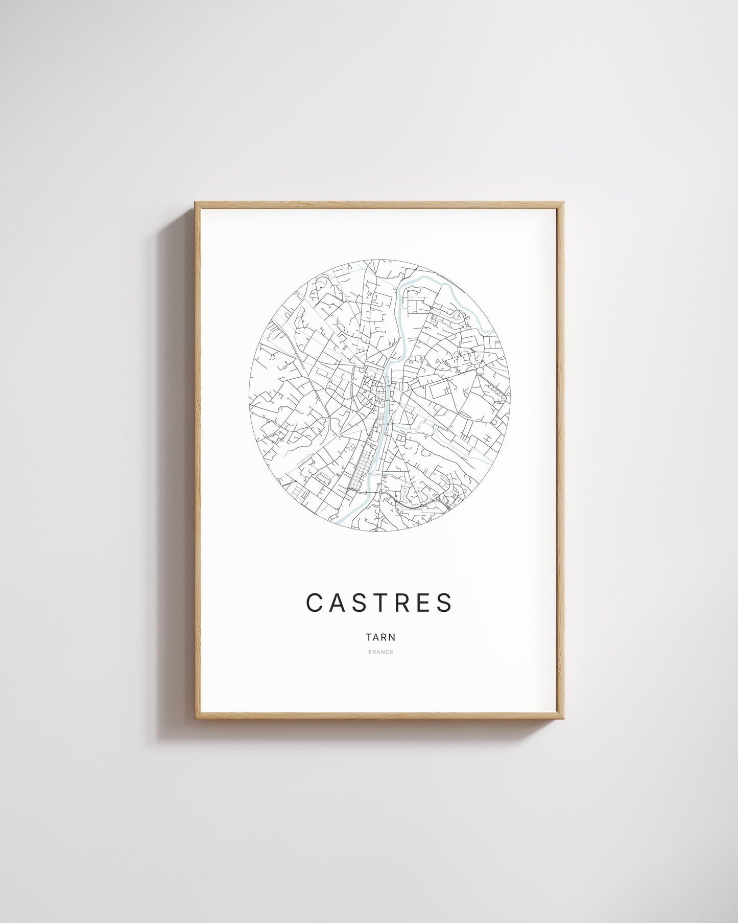Poster représentant le plan de la ville de Castres.