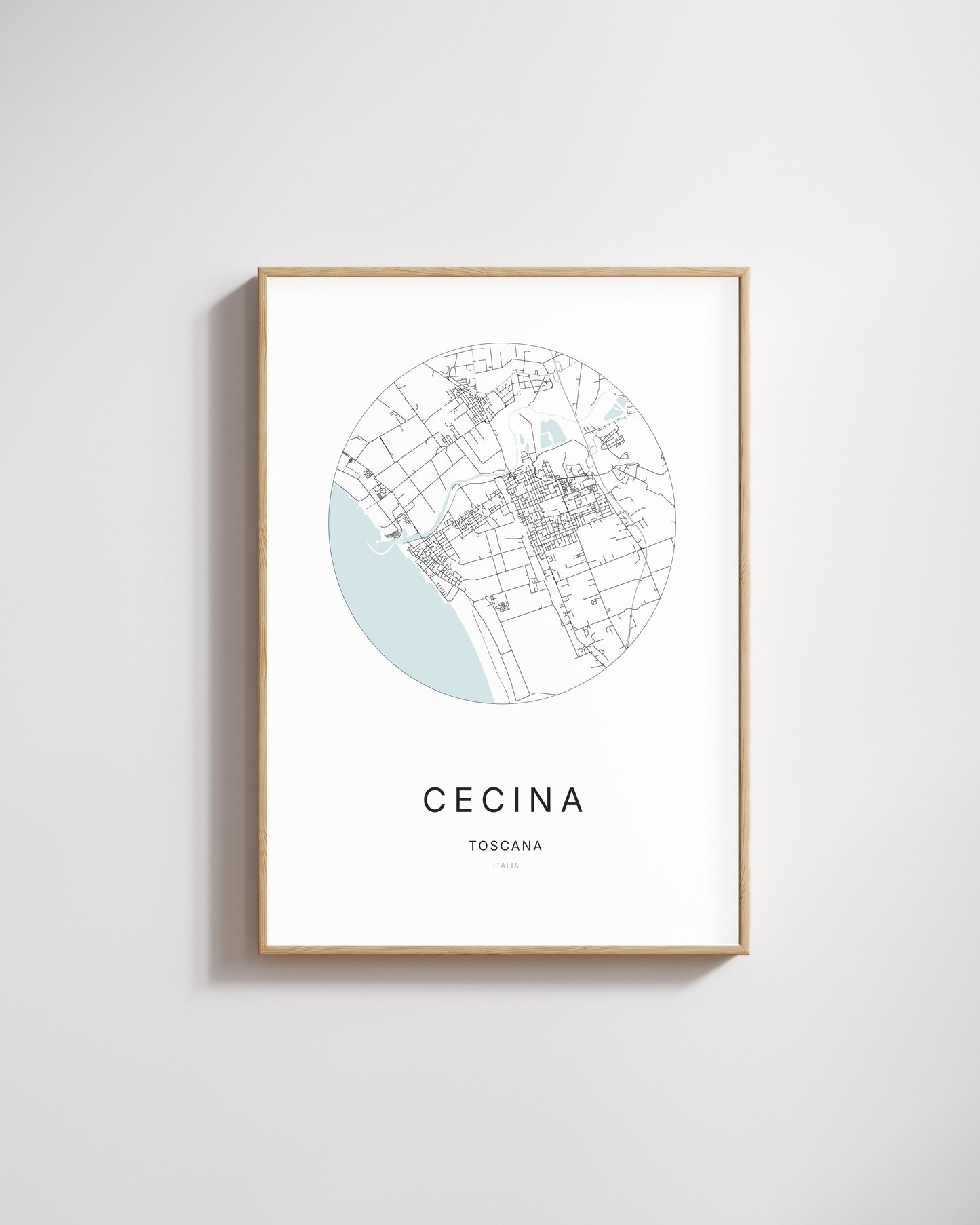 Poster représentant le plan de la ville de Cecina.