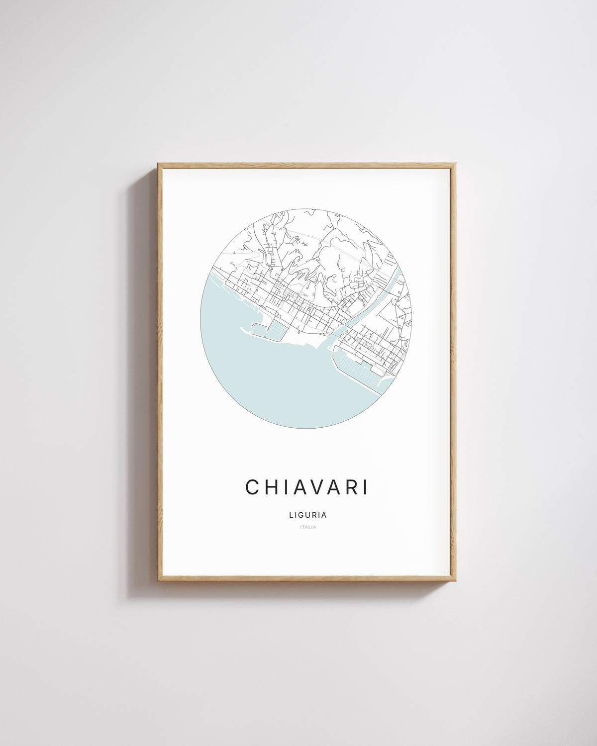 Poster représentant le plan de la ville de Chiavari.