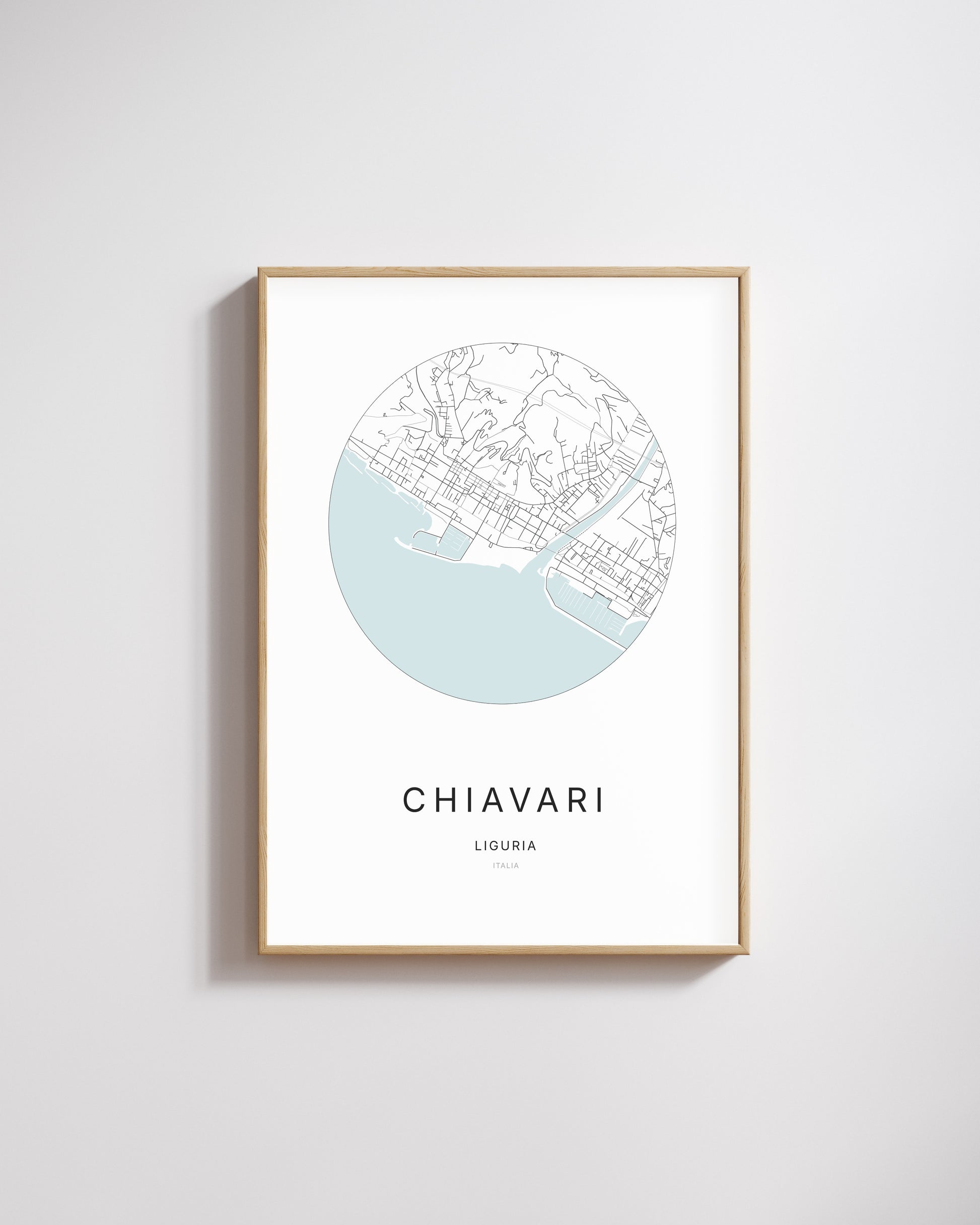 Poster représentant le plan de la ville de Chiavari.