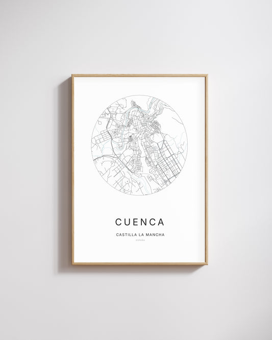 Poster représentant le plan de la ville de Cuenca.