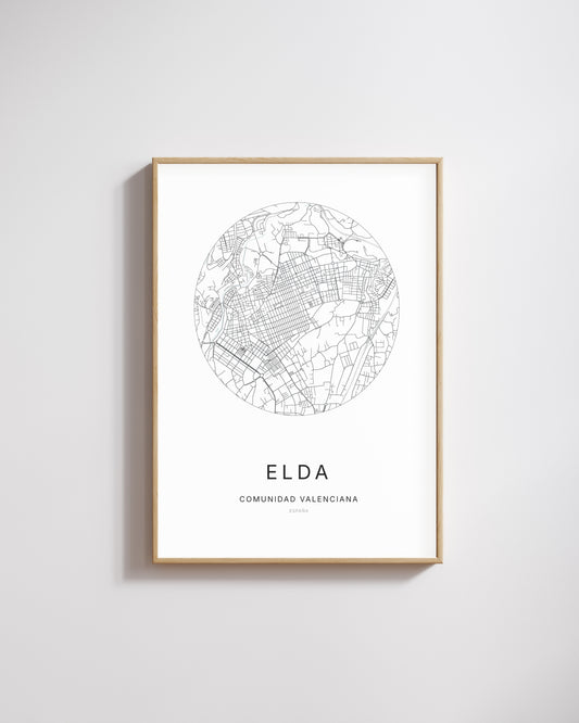 Poster représentant le plan de la ville d’Elda.