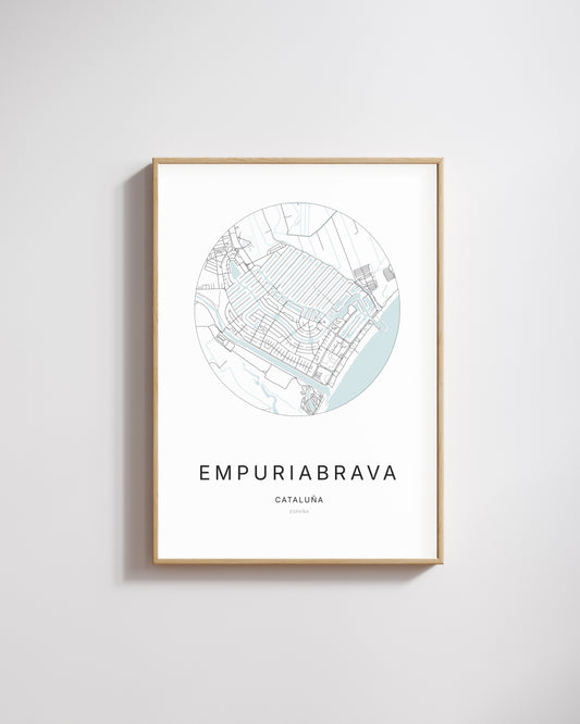 Poster représentant le plan de la ville d'Empuriabrava.