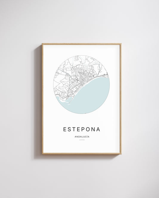 Poster représentant le plan de la ville d'Estepona.