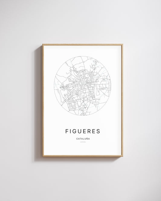 Poster représentant le plan de la ville de Figueres.