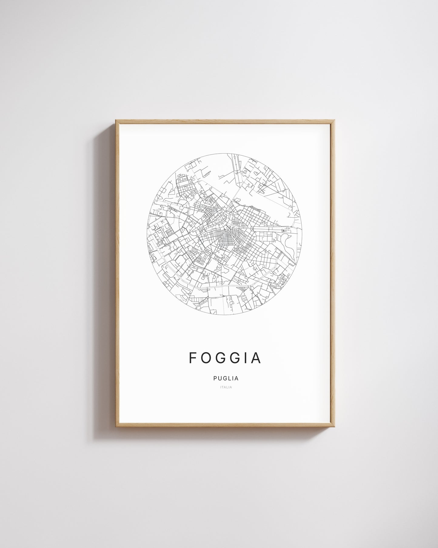 Poster représentant le plan de la ville de Foggia.