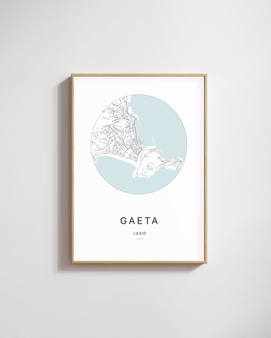 Poster représentant le plan de la ville de Gaeta.