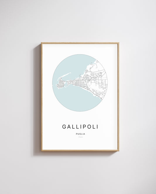 Poster représentant le plan de la ville de Gallipoli.