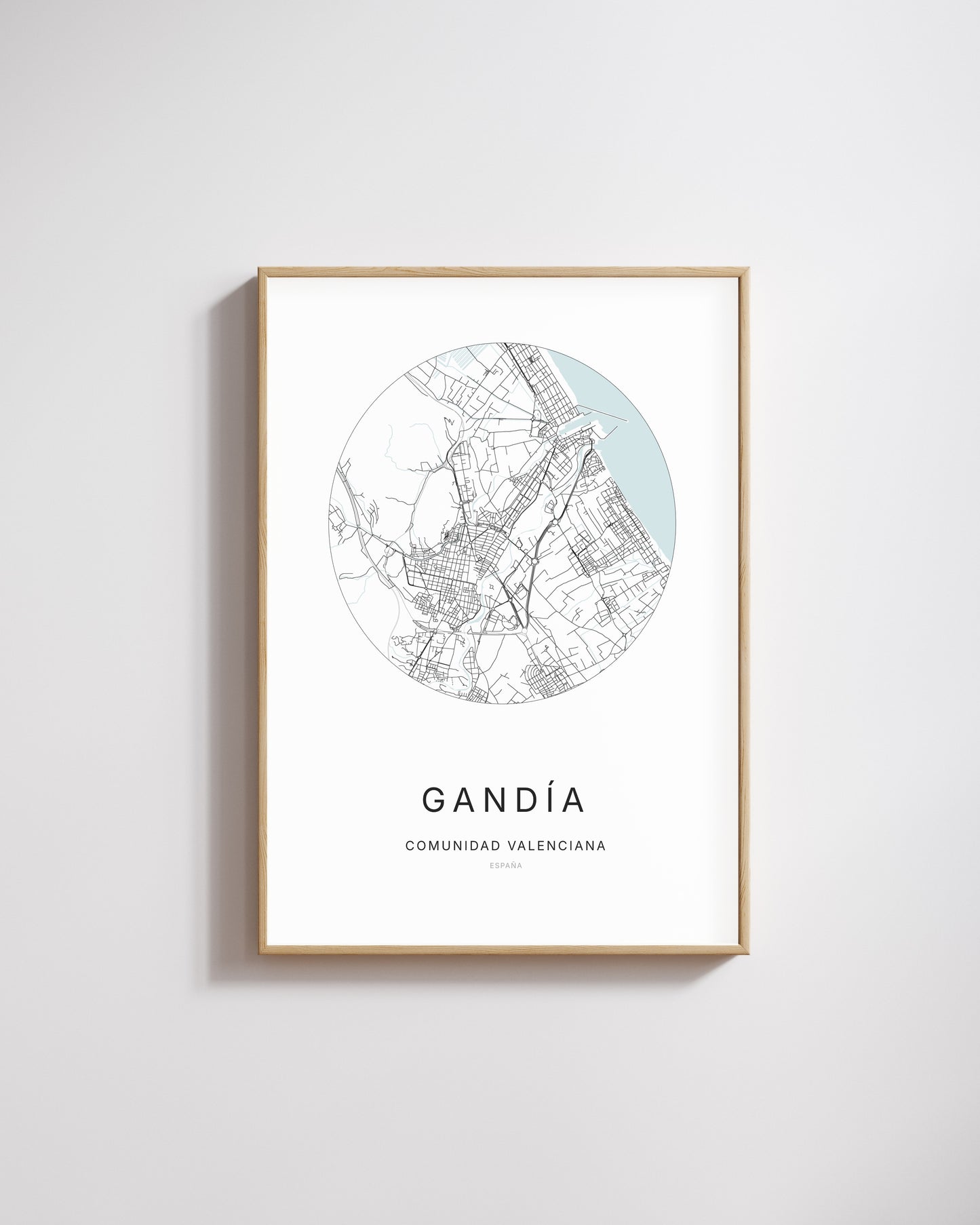 Poster représentant le plan de la ville de Gandía.