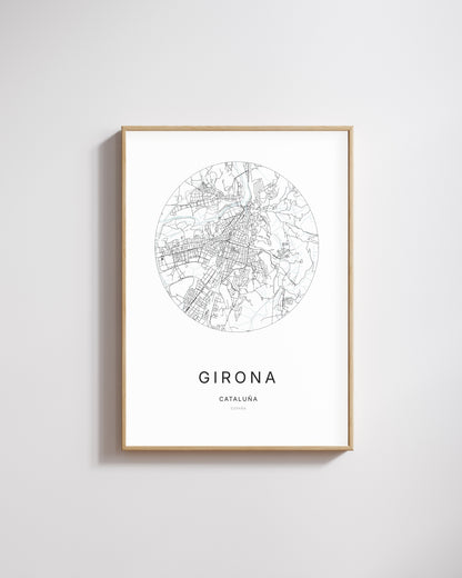 Poster représentant le plan de la ville de Girona.