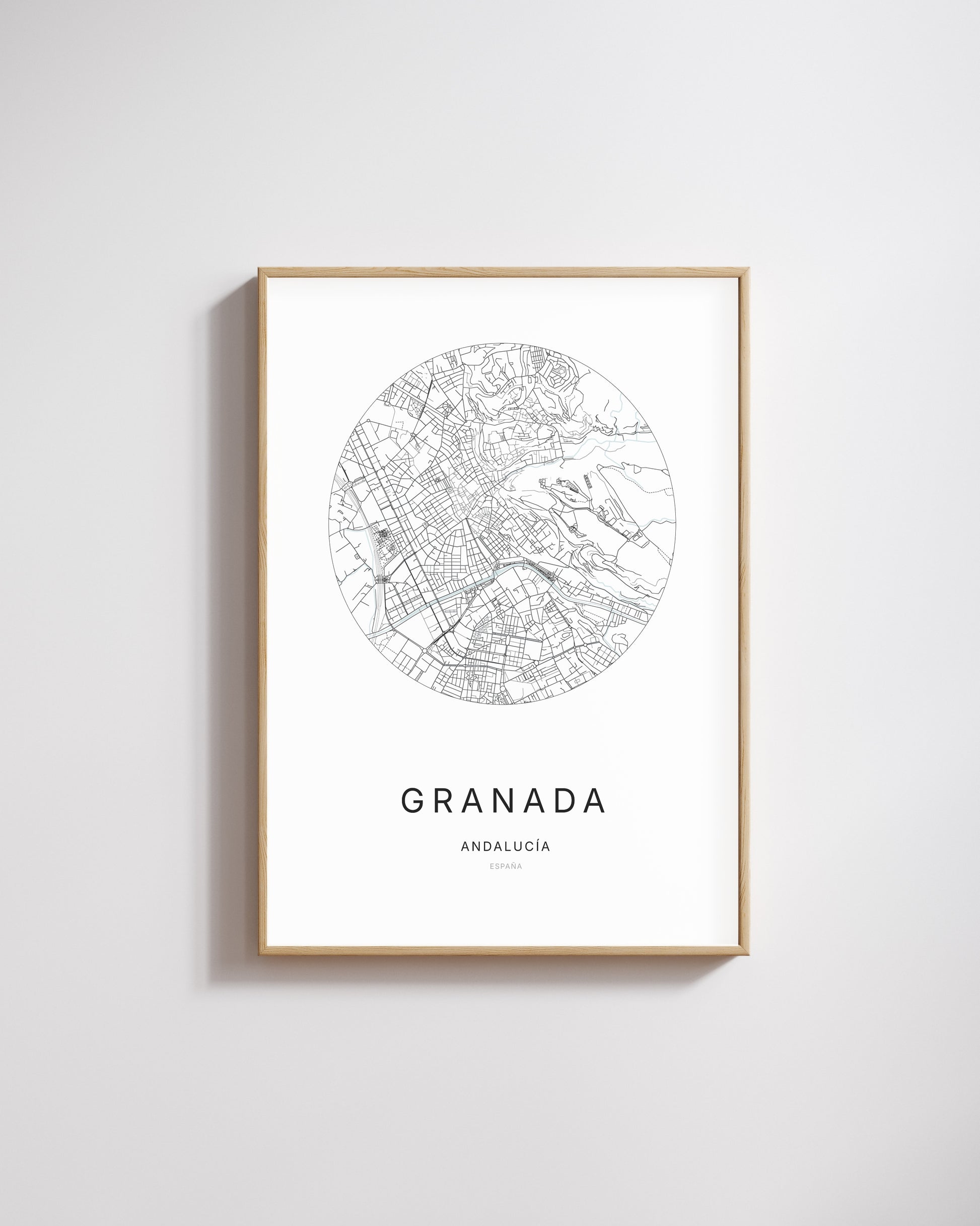 Poster représentant le plan de la ville de Granada.