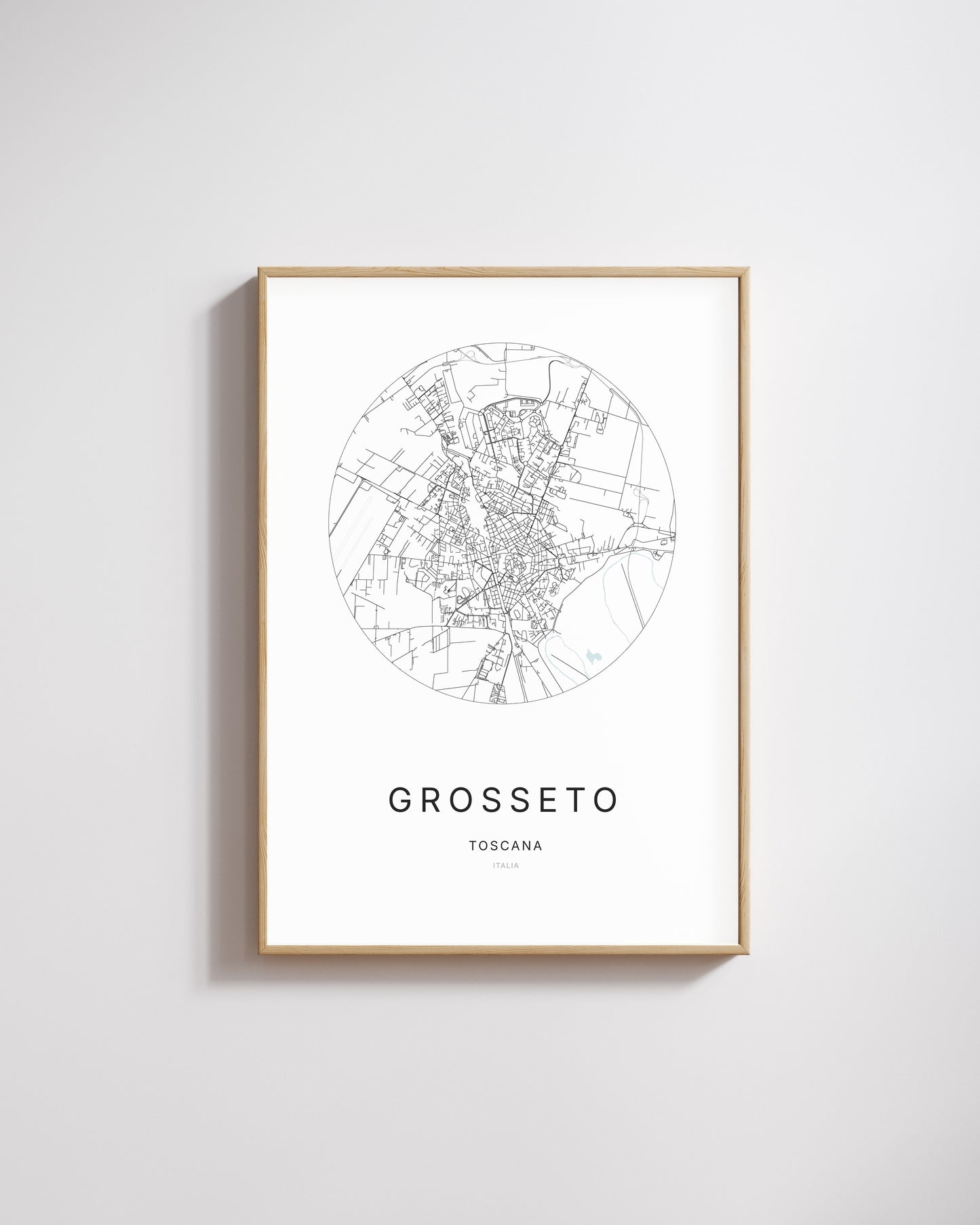Poster représentant le plan de la ville de Grosseto.