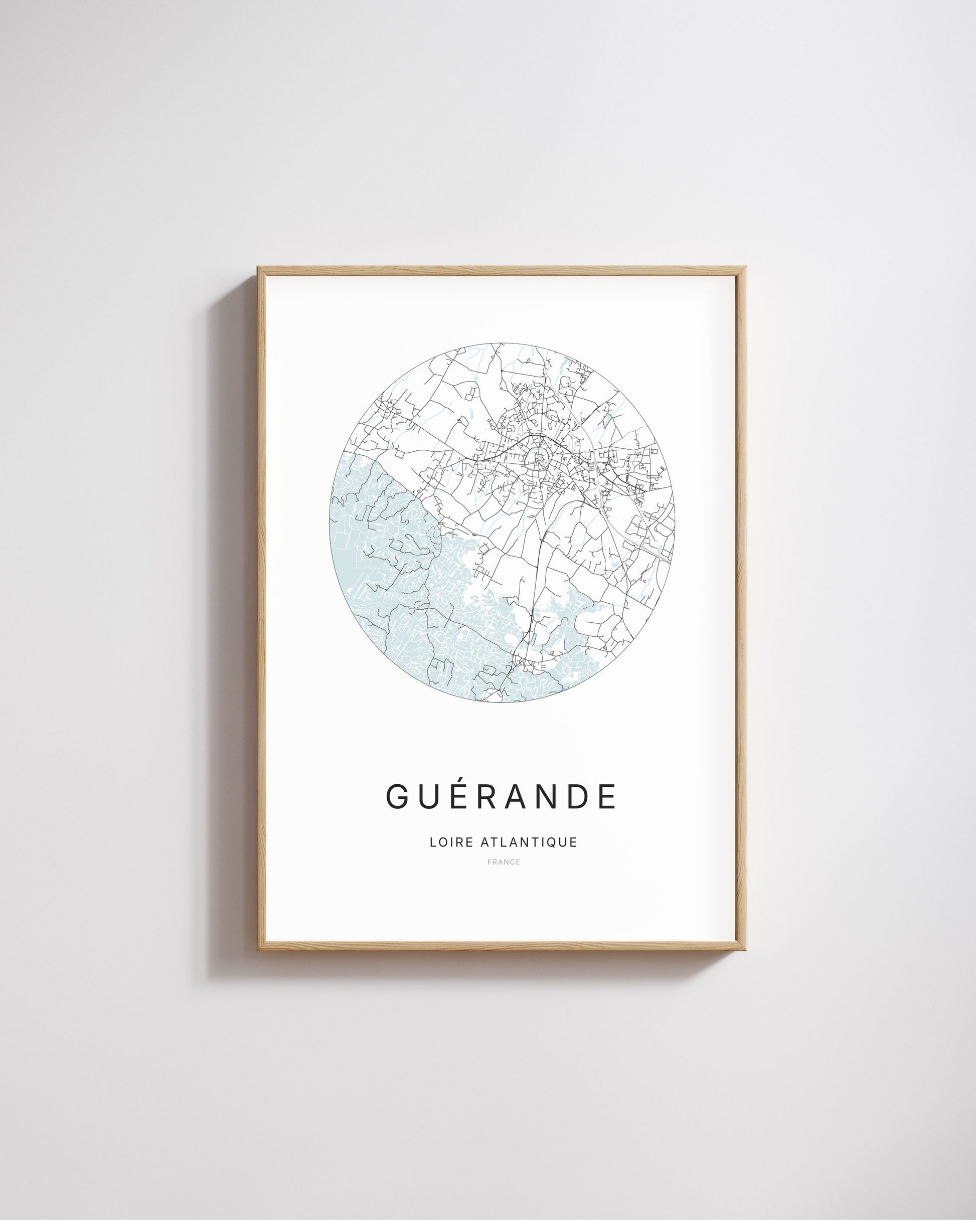 Poster représentant le plan de la ville de Guérande.