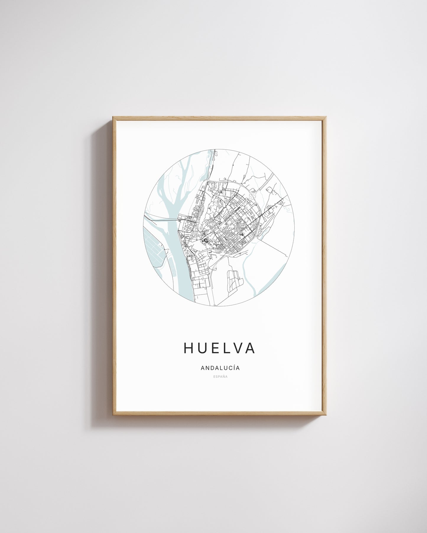 Poster représentant le plan de la ville de Huelva.