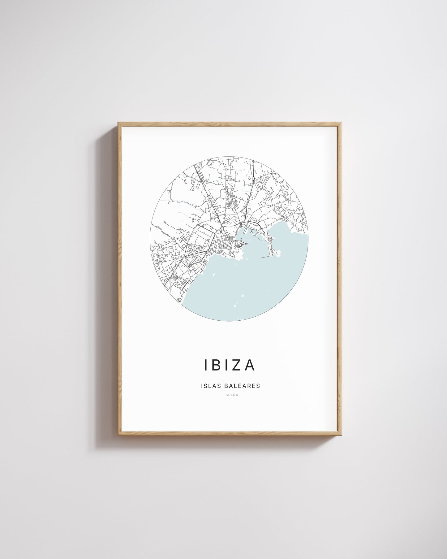 Poster représentant le plan de la ville d'Ibiza.
