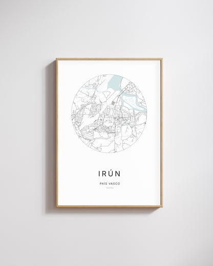 Poster représentant le plan de la ville d'Irún.