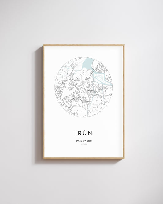 Poster représentant le plan de la ville d'Irún.