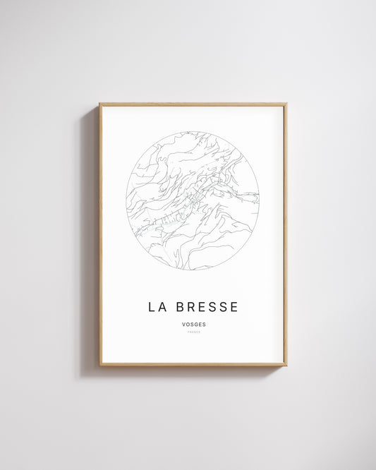 Poster représentant le plan de la ville de La Bresse.